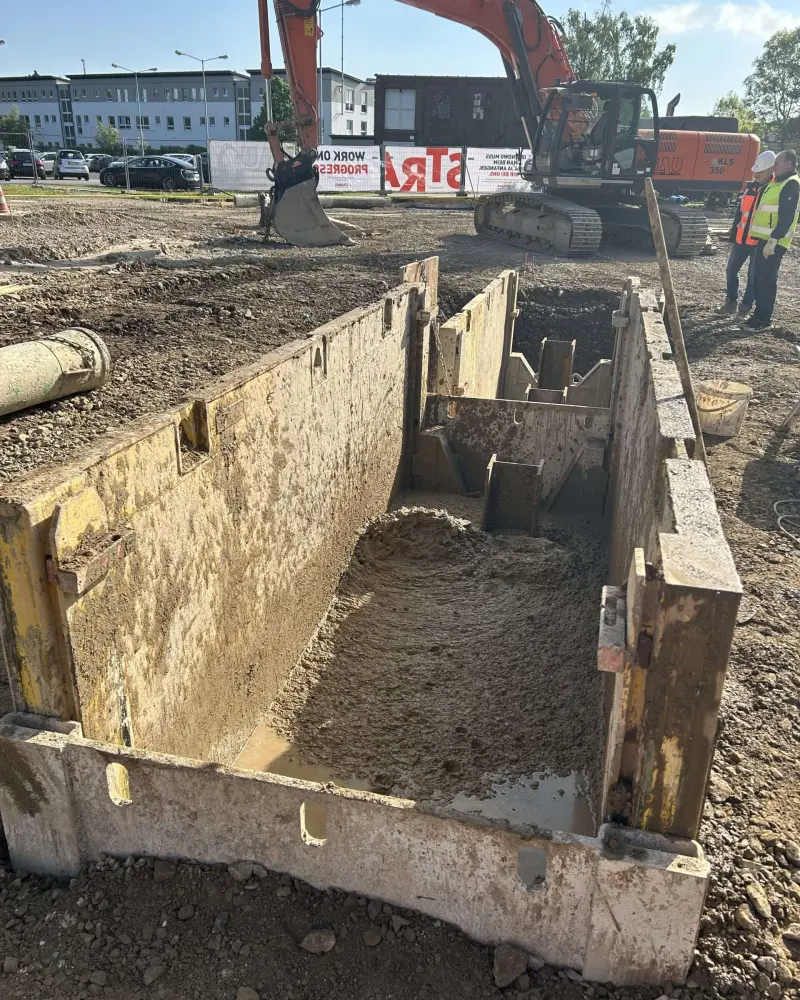 Verfüllung der Verbauabschnitte 2