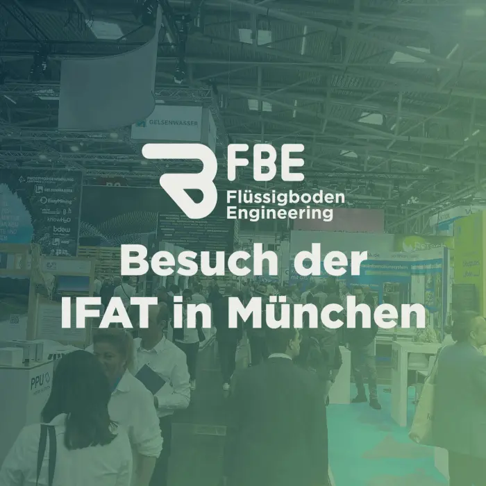 Titelbild mit transparentem Farbverlauf und Titel: "Besuch bei der IFAT in München"