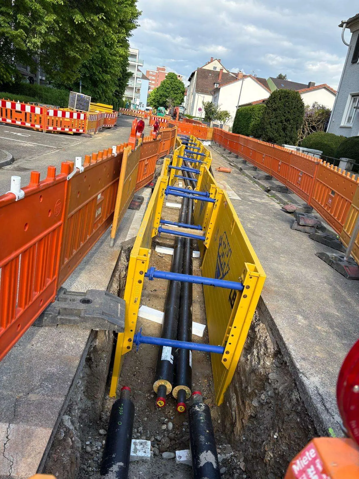 Platzierung KMR System vor Verfüllung mit Flüssigboden