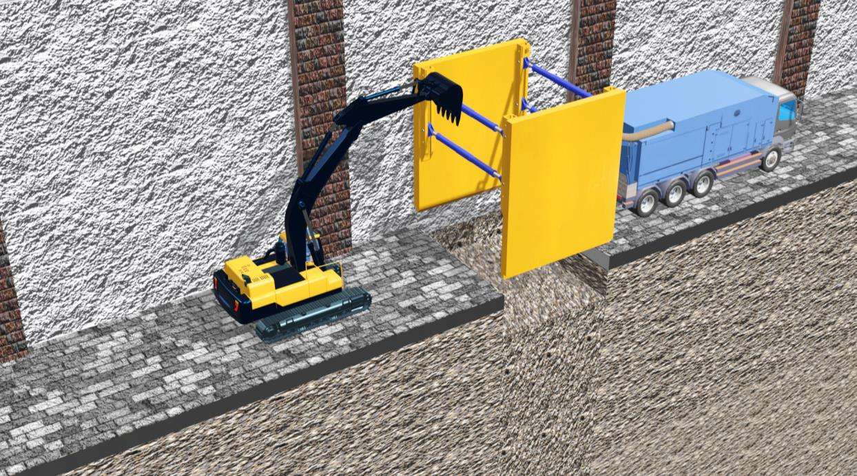 3D-Darstellung Einsetzen der Verbaubox Untergrund