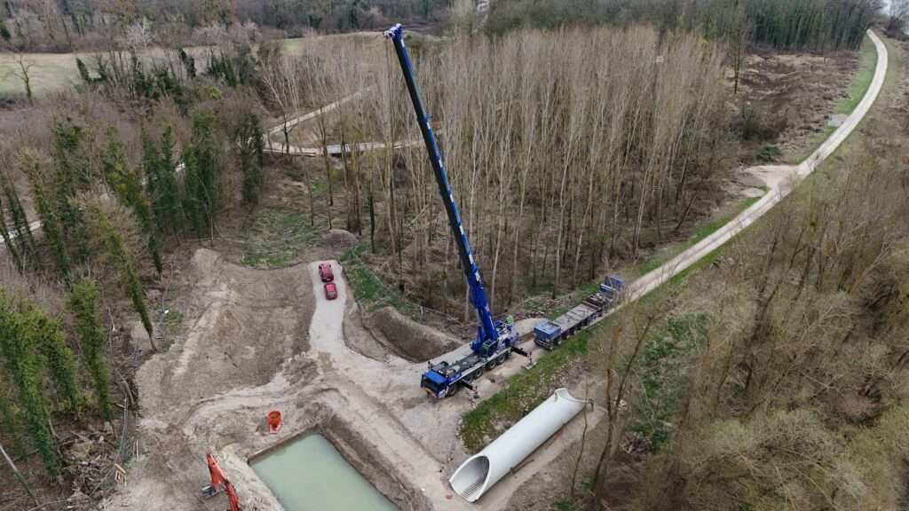 Rohrversetzung für neuen Duchlass