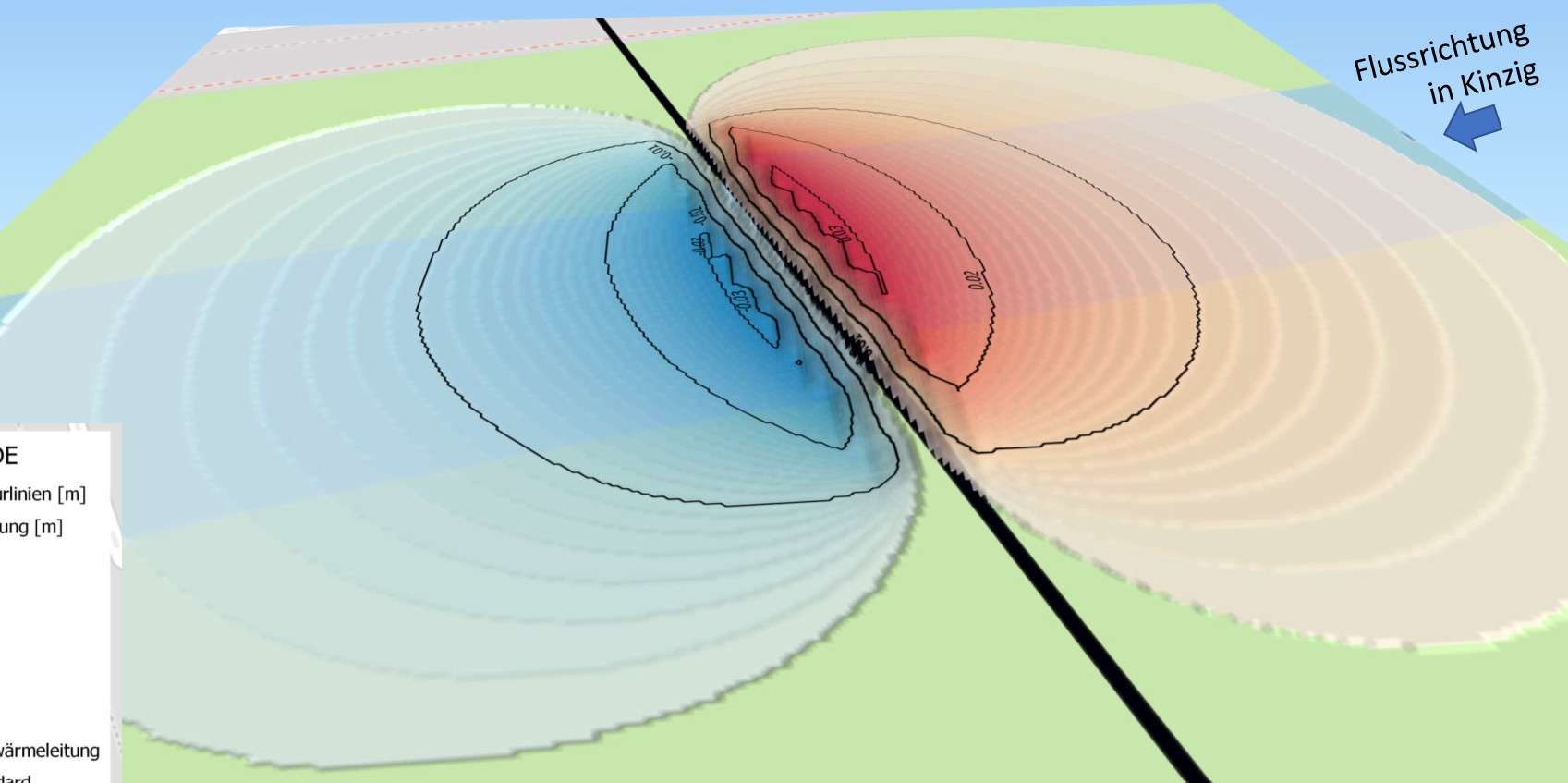 Hydreogeologische Modellierung vorab zum Nachweis Hochwasserschutz Geoponton