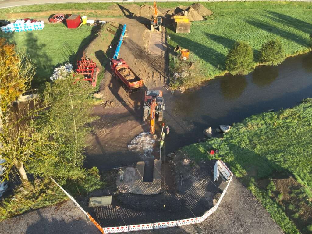 Zweitaushub im Flüssigboden Geoponton