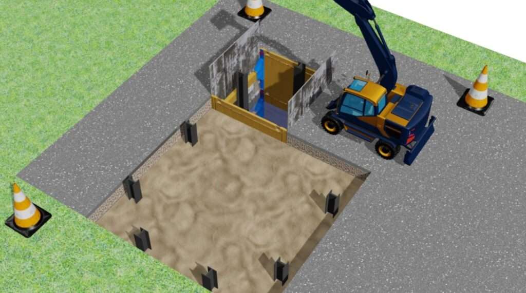 Herstellung mit punktueller Einbindung Bestandsleitung