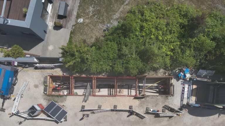 Muffengrube 2 Draufsicht für Verfüllung mit Flüssigboden