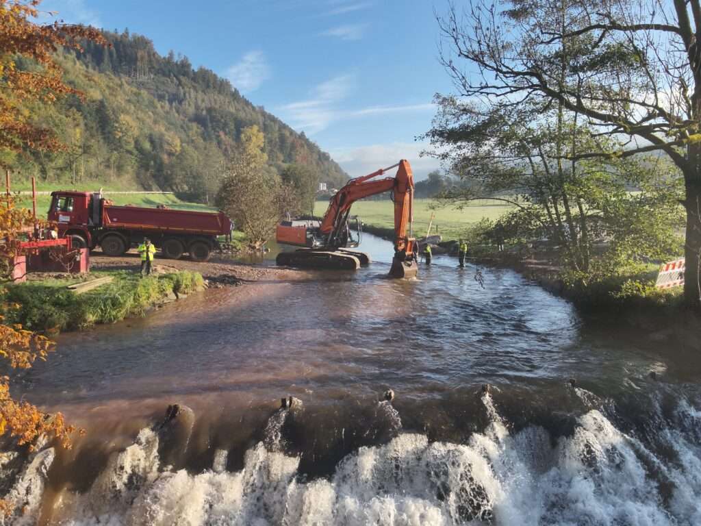 Zweitaushub im Flüssigboden Geoponton 2