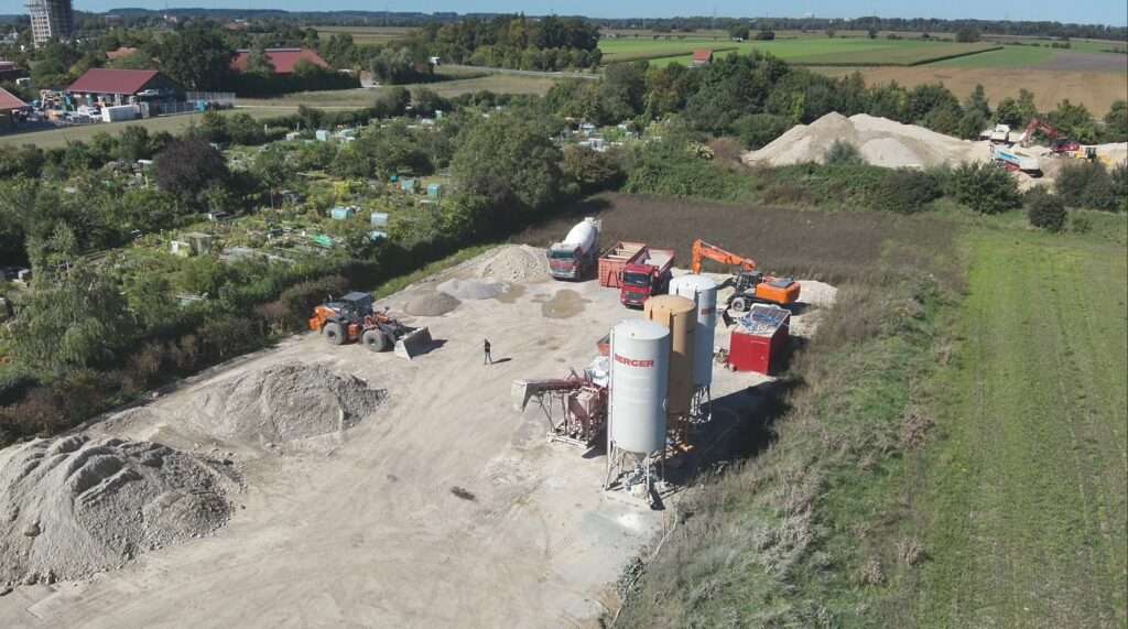 Mischplatz zur Herstellung Flüssigboden aus örtlichem Aushub