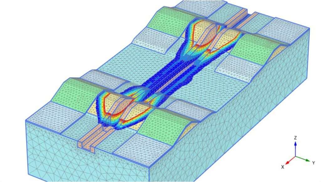 Standsicherheitsnachweis Flüssigboden mit Deich