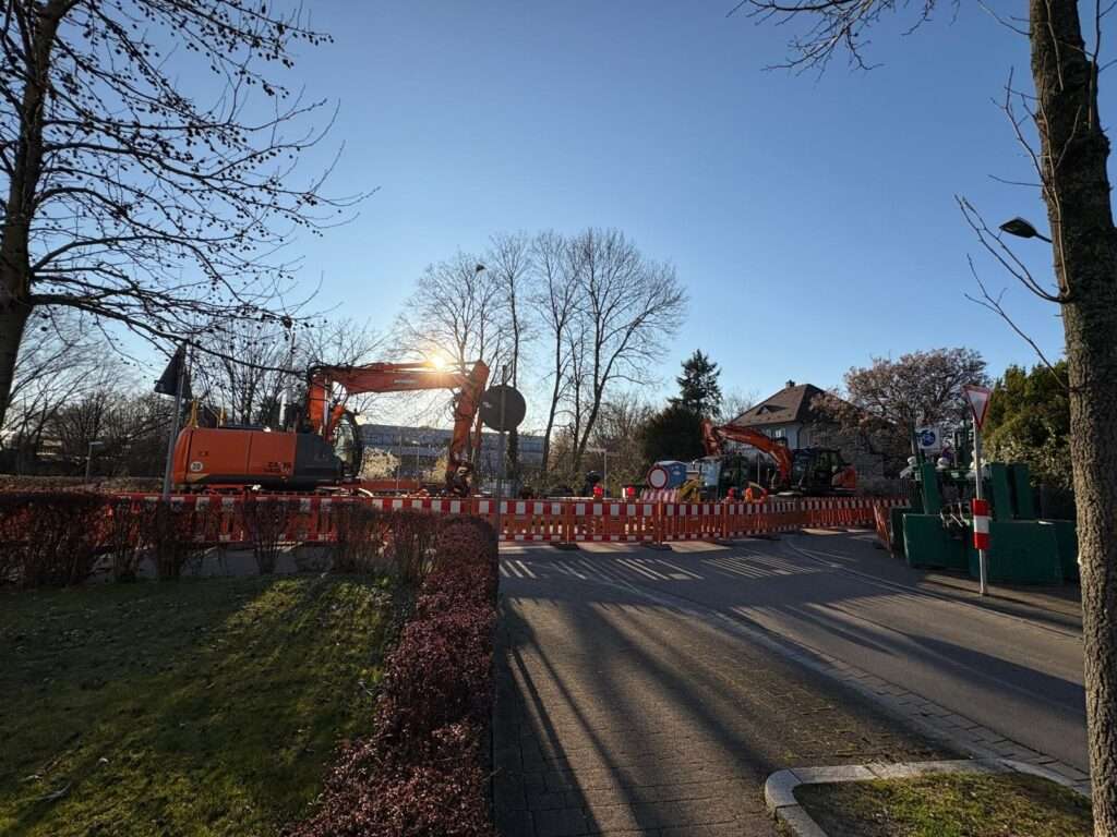 Arbeiten getaktet mit Flüssigbodenbauweise innrestädtisch
