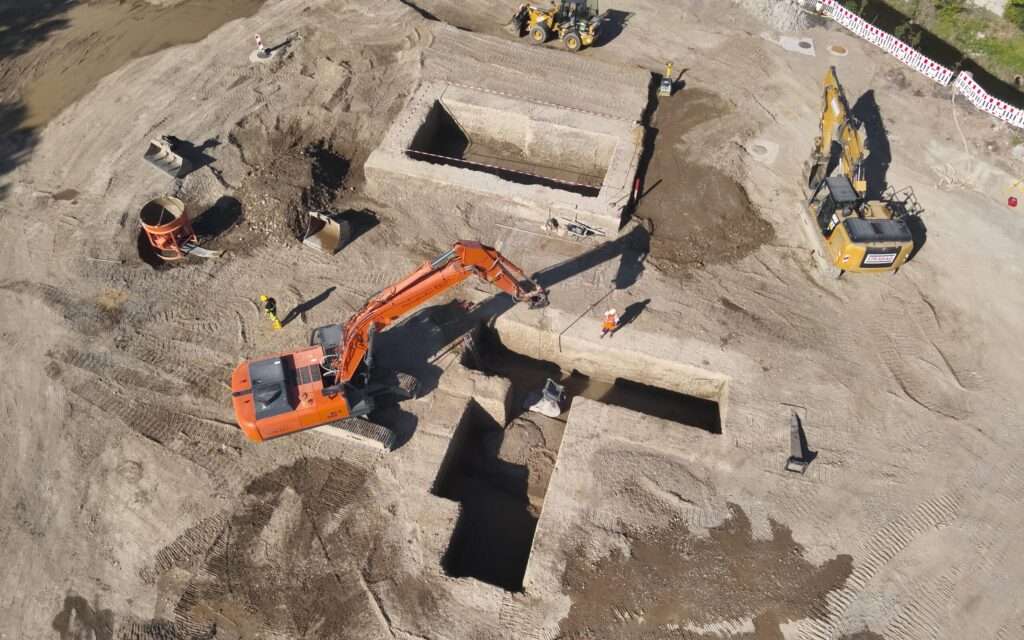 Baugruben ausgehoben Weitsicht 1