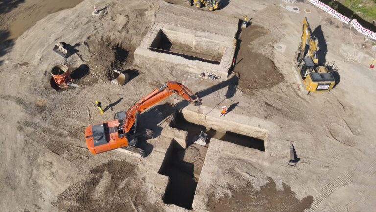 Baugruben ausgehoben Weitsicht