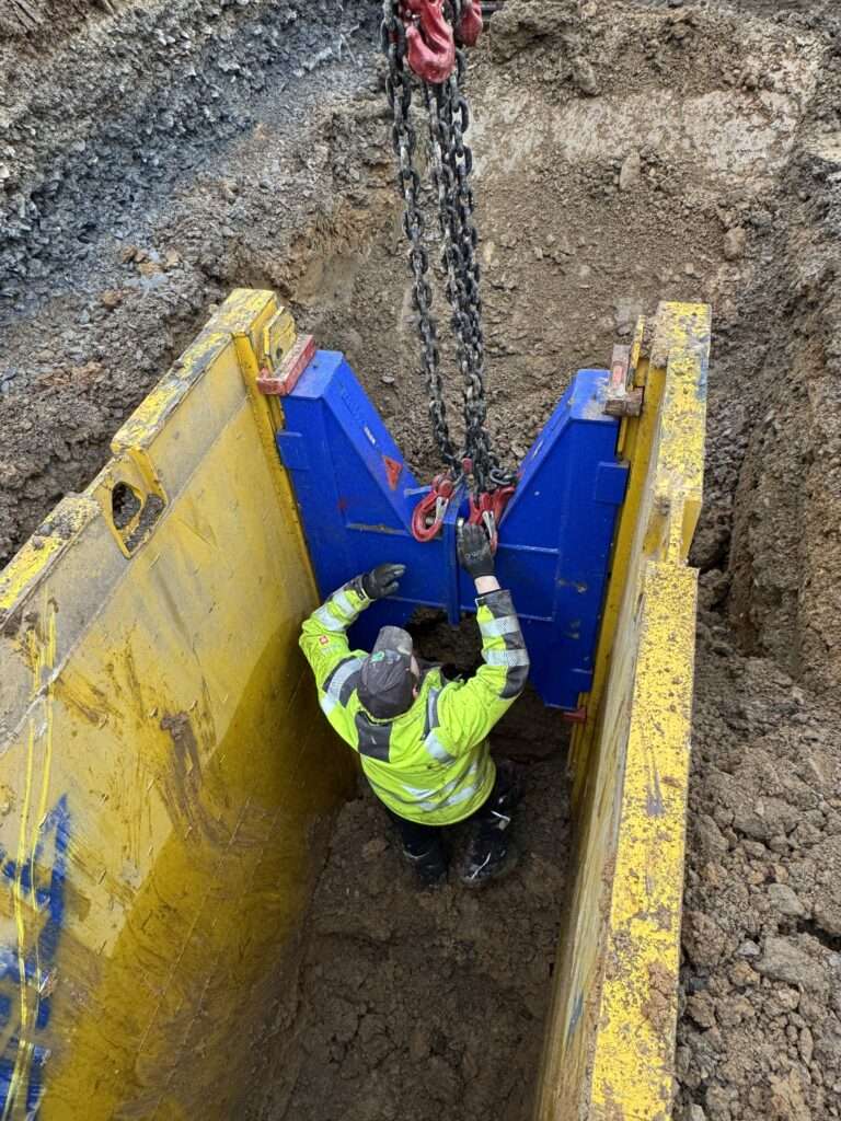 Ziehen Verbau - Rollenschlitten nach oben ziehen