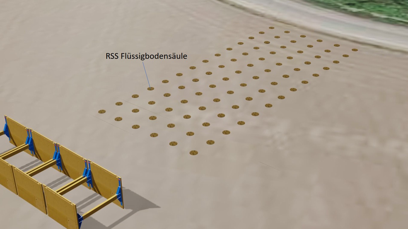 Zunächst Herstellung Tiefgründung