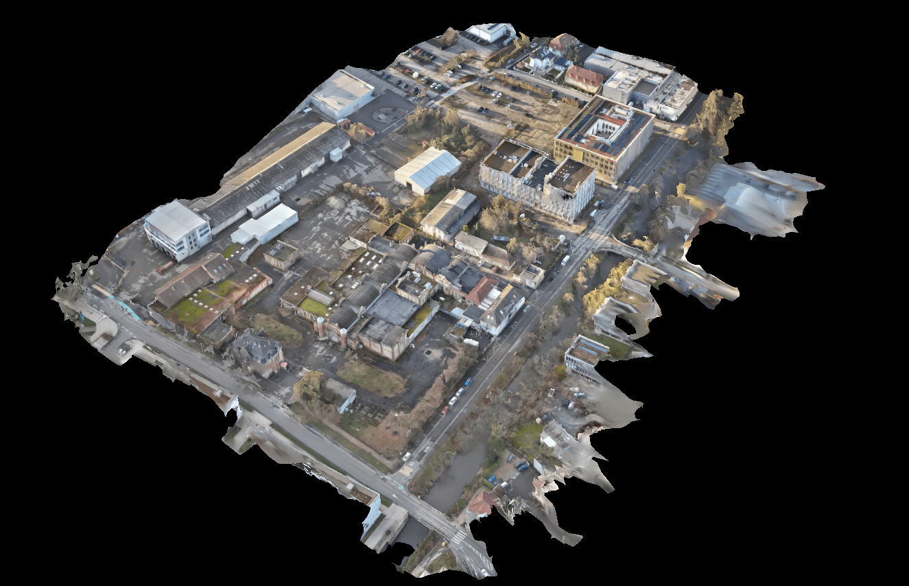 3D-Gelaendemodell Bestand Schlachthofquartier vor Erschliessung