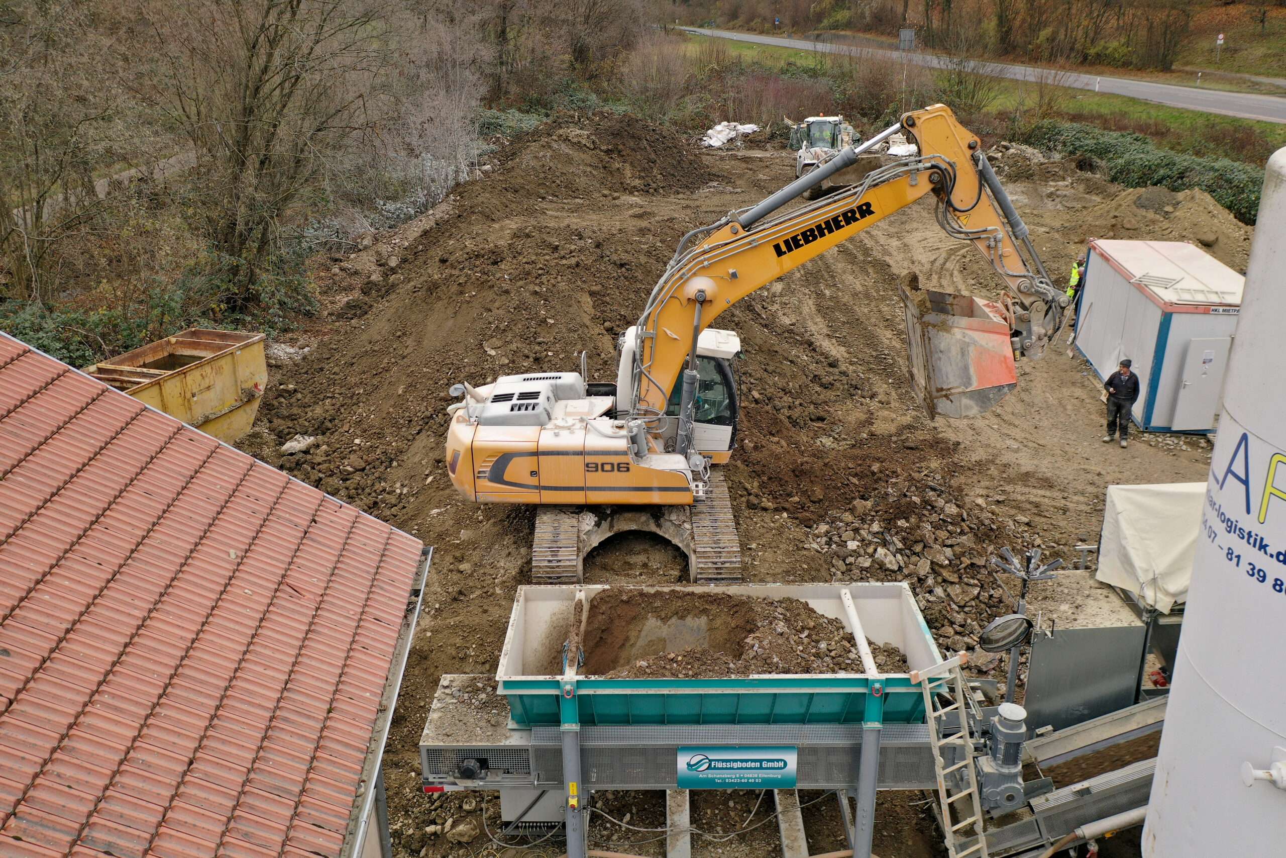 Herstellung Flüssigboden aus Aushubboden