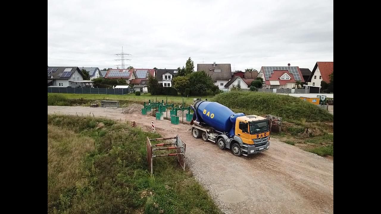 Luftbild Baustelle Geoponton-Herstellung Hanfplatz