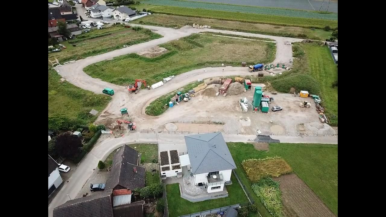 Luftbild Baustelle Geoponton-Herstellung Hanfplatz
