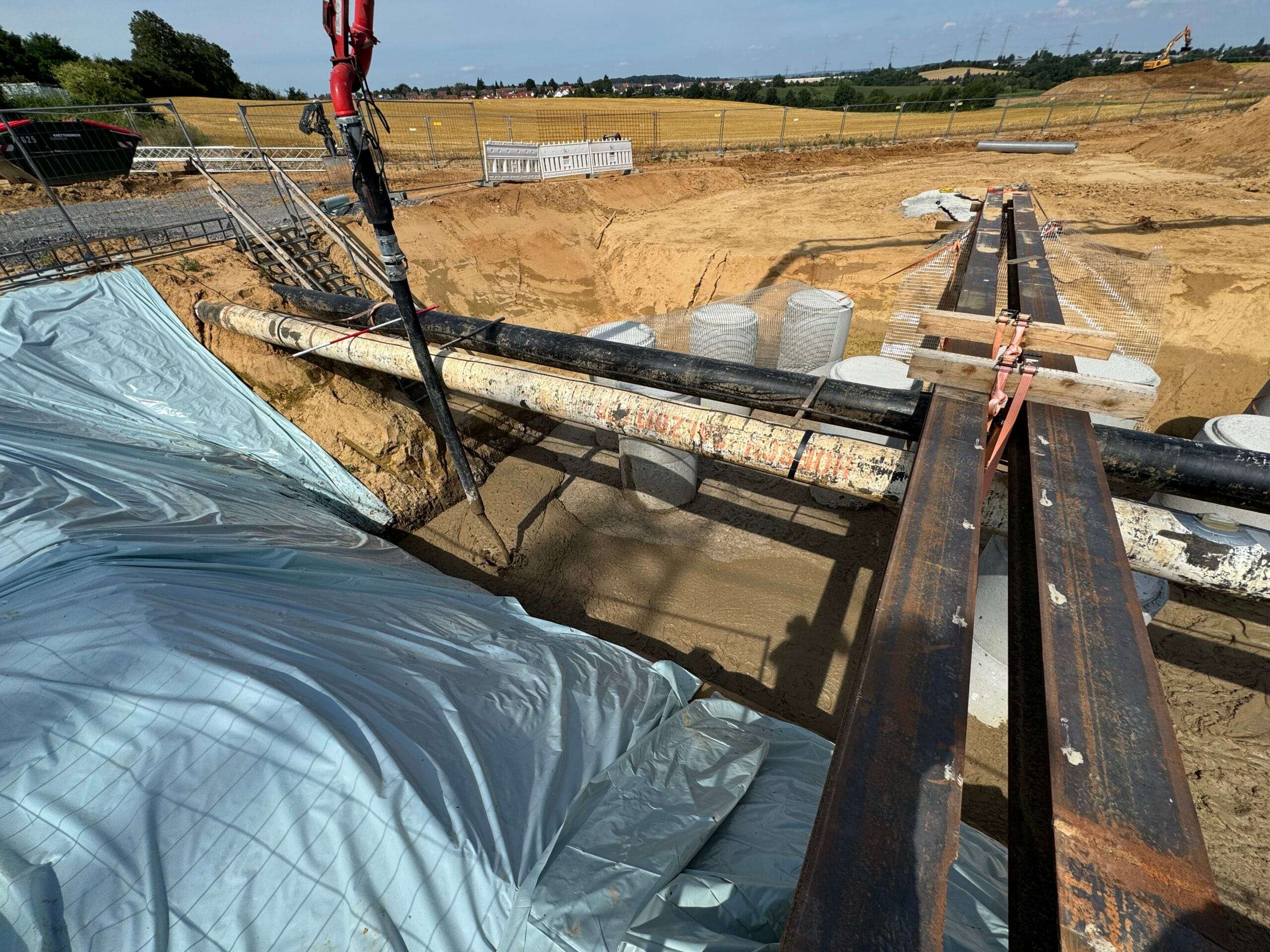 Finale Verfüllung vor Montage Armaturen