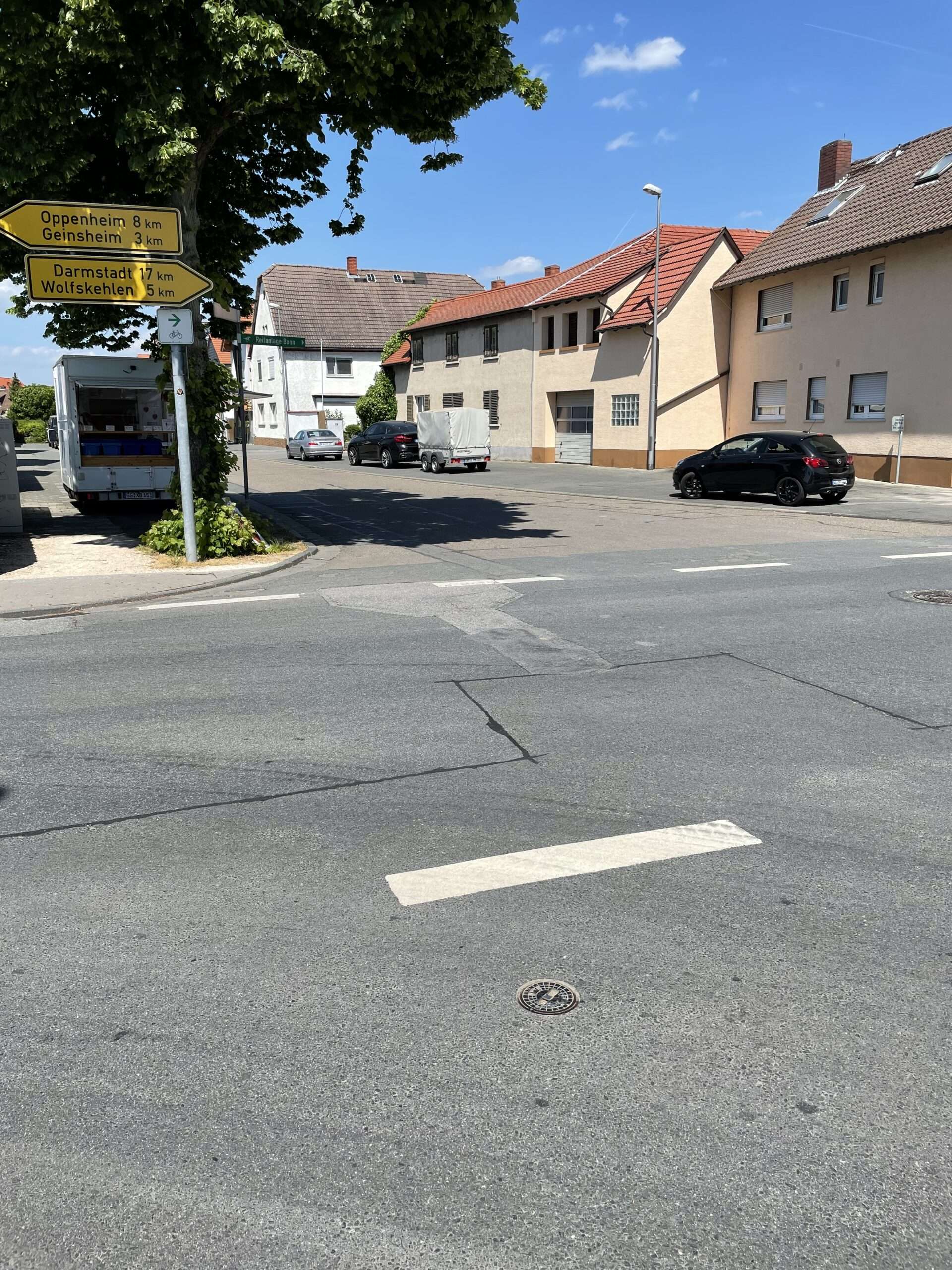 Ausgangssituation Kreuzungsbereich der Ortsdurchfahrt vor Baubeginn