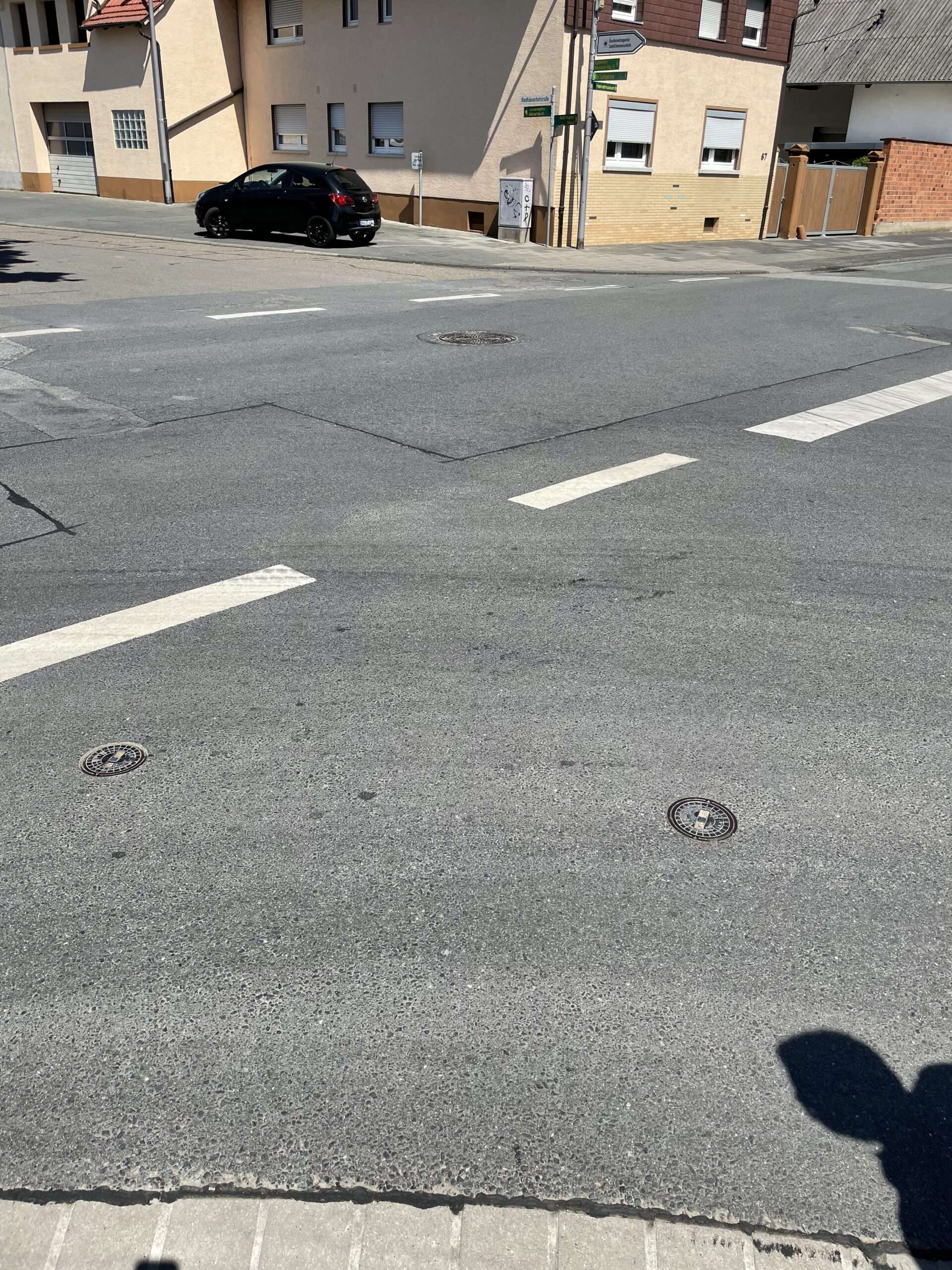 Ausgangssituation Ortsdurchfahrt Leeheim Bestandsfahrbahn vor der Straßensanierung