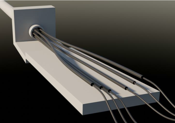 Technologie Übergangsbereich nach dem Mikrotunnel Ausfädelung der Kabelschutzrohre in die Trasse